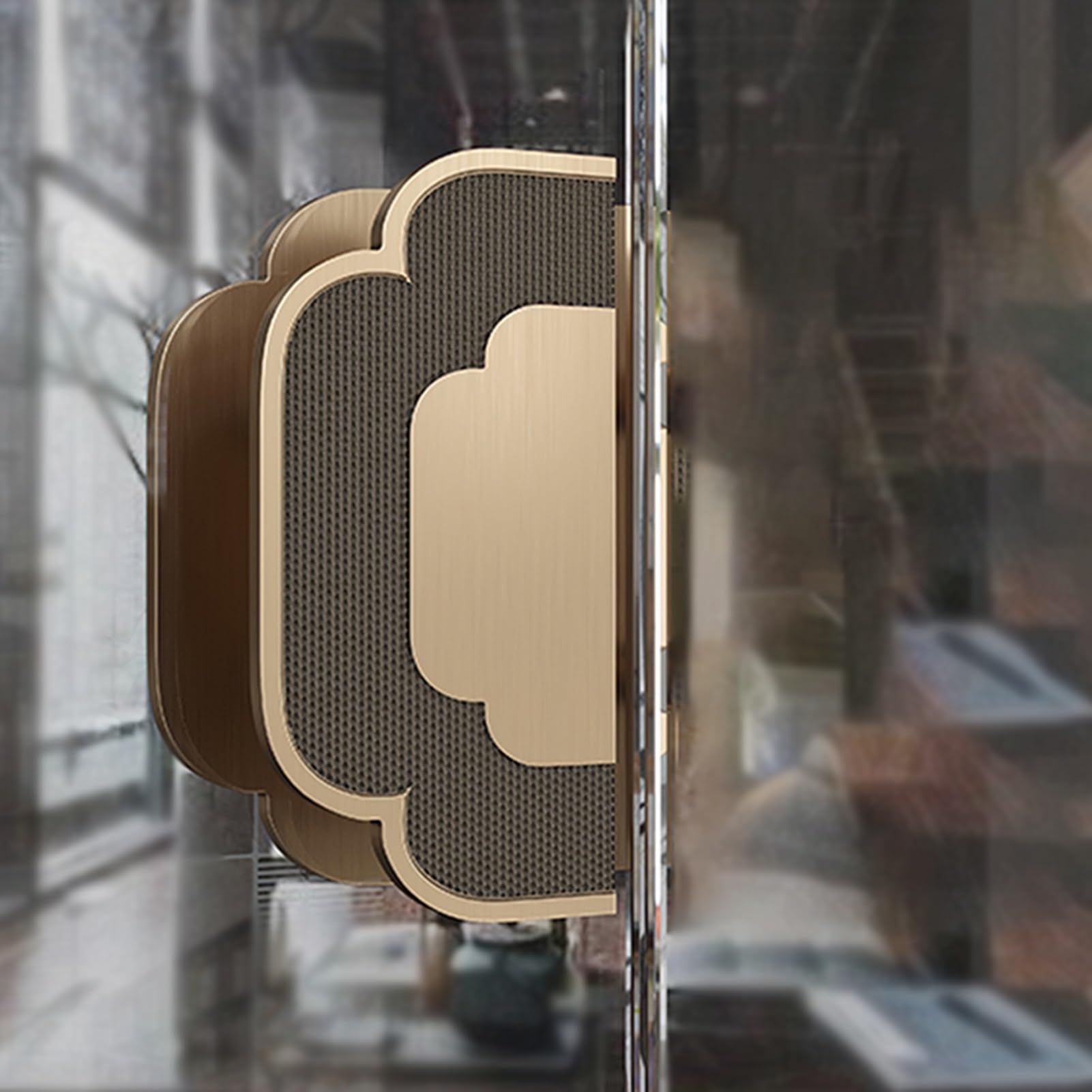 MXXQRHF Gold Solid Aluminum Sliding Door Handle - Double Sided Patio Door Pulls, Elegant Flower Shape Design for Home & Commercial Use, 200-400mm Size (20cm/7.87")"