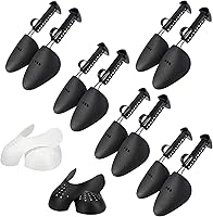 SYINUOYIS 7 Pairs Men's Plastic Shoe Stretchers: 5 Adjustable Shoe Trees + 2 Crease Guards for Boots & Sneakers, Sizes 6-11