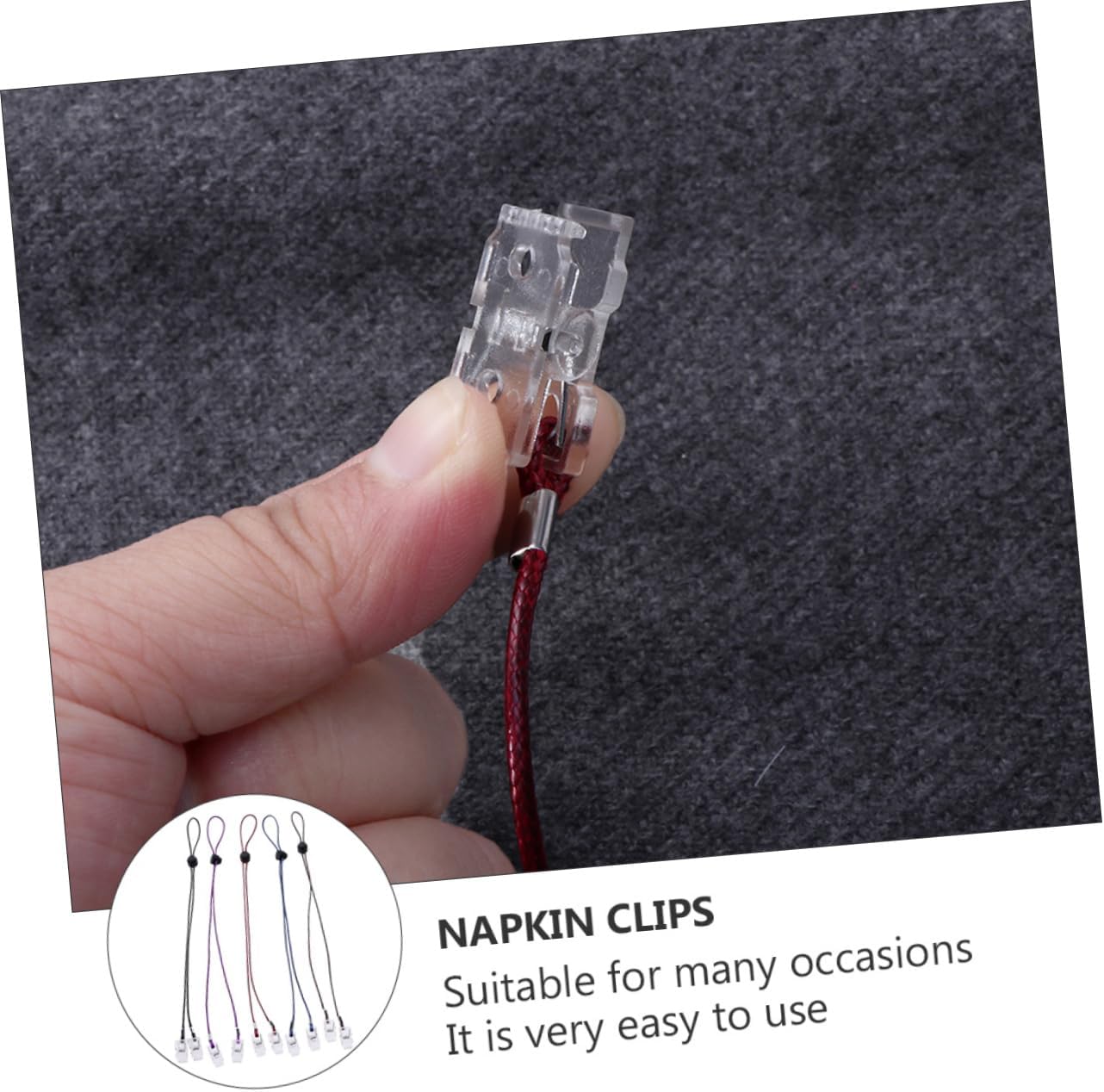 Garneck 1set Adjustable Napkin Clip Holders Material Food Bib Clip Napkin Holder for Boys and Girls Adults Dining
