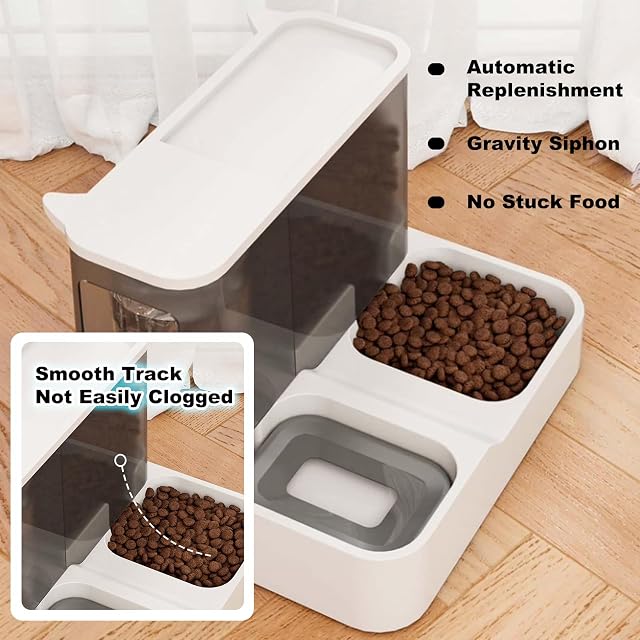 Foto 5 de 7 de PETCUTE Comedero y Bebedero para Mascotas 2 en 1,Dispensador Automático de Alimentos para Perros,Dispensador…
