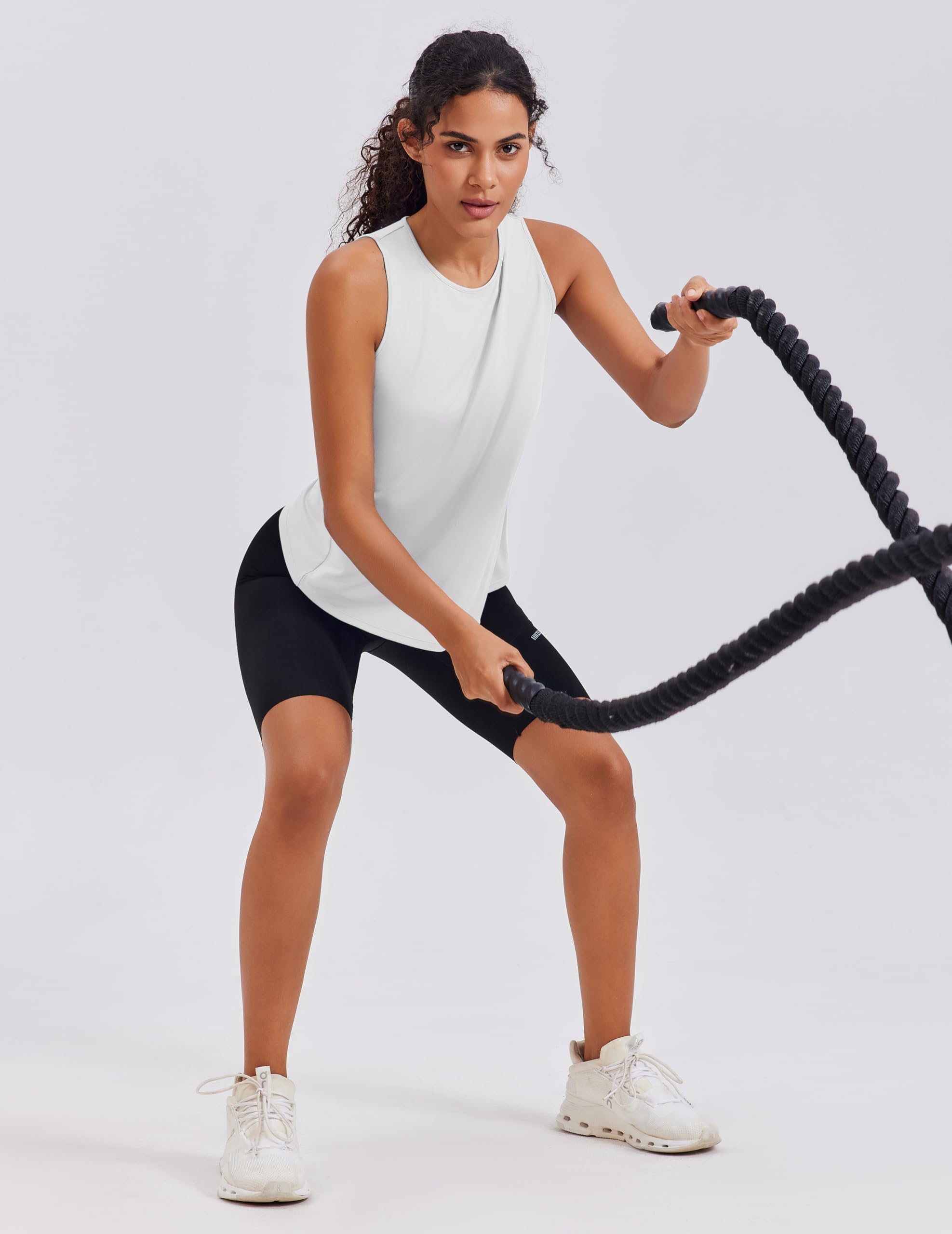 PINSPARK Camiseta Sin Mangas para Mujer Tops De Verano Camisetas con Espalda Abierta Entrenamiento Cruzada