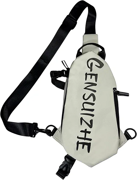 Stylish Sling Chest Bag Shoulder Bag for Travel, Hiking, and Cycling – Waterproof Crossbody Sling Backpack with Adjustable Strap, Lightweight Bag for Men and Women (White)