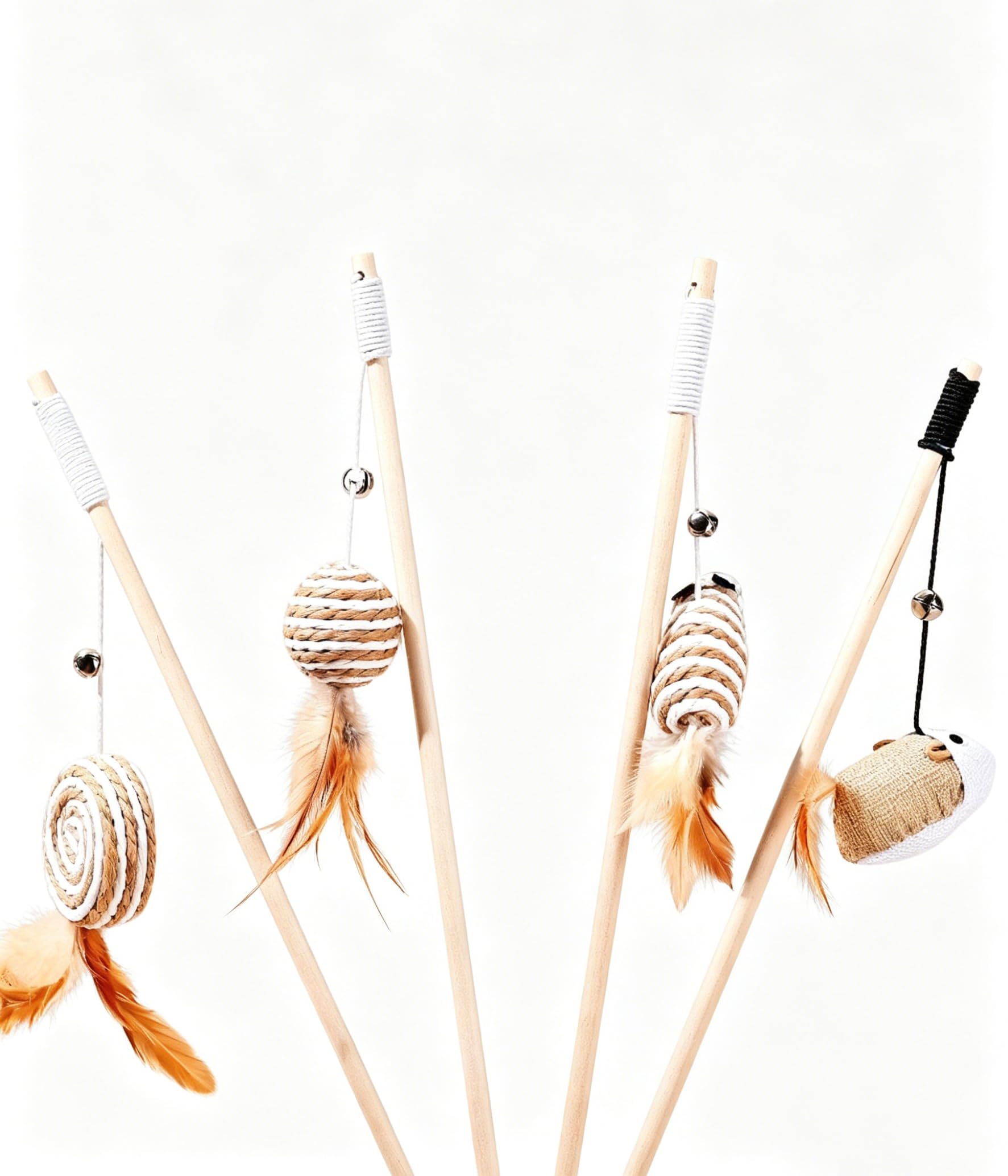 Baguettes pour chats d'intérieur en bois naturel Agave Brown, lot interactif haut de gamme