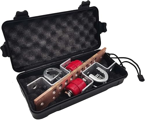 Miniatura 6 de Barra colectora de cobre para tierra, kit de barra de tierra multiusos de 10 x 2 pulgadas x.25 pulgadas con 18 posiciones de terminal de 0.41 y