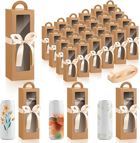 Miniatura 7 de Ctosree 24 cajas de regalo de vaso con asa para vasos de 12 onzas, 16 onzas, 20 onzas, 30 onzas, caja de regalo, vasos de sublimación, prensa de