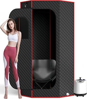 Portable Sauna Box for Home, Steam Sauna Box, 35" x 18" x 25", 71" Full Body Personal Sauna Room with 1200W 3L Steamer, Foldable Chair and Remote Control for Wellness & Relaxation