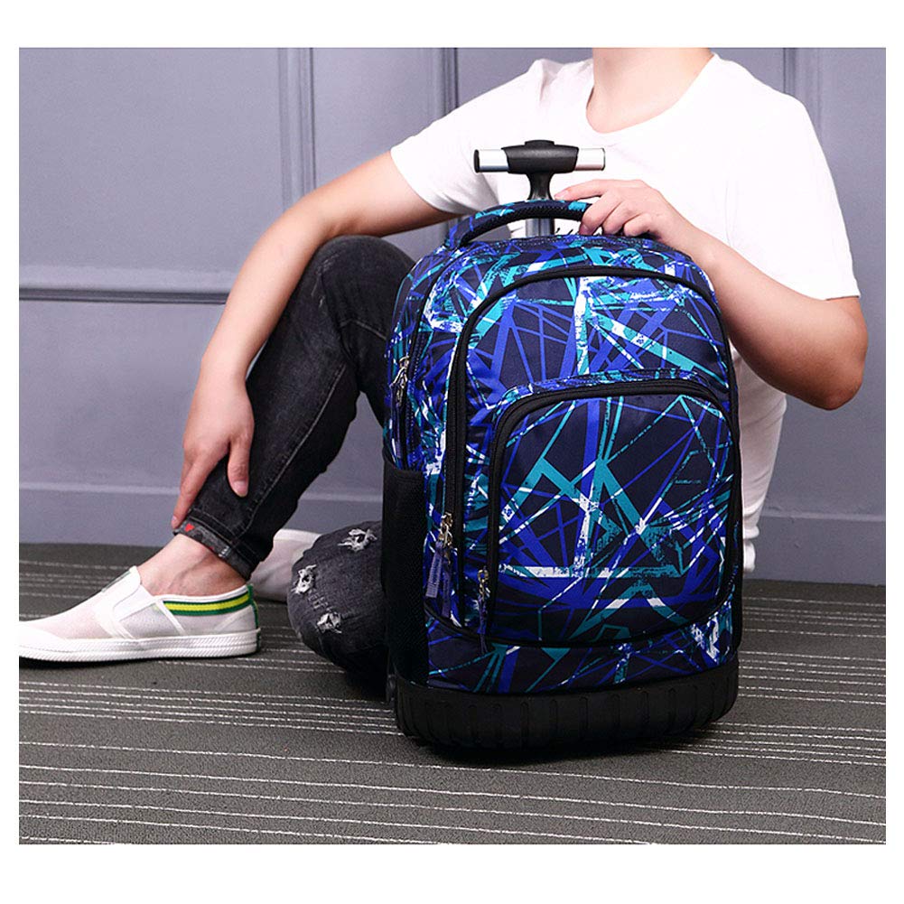 Zaino Trolley Zaino con Ruote Zaino Trolley Scuola Media Elementare Unisex Ragazza Ragazzo Cartelle Cartella Scuola Trolley 48x31x21 cm