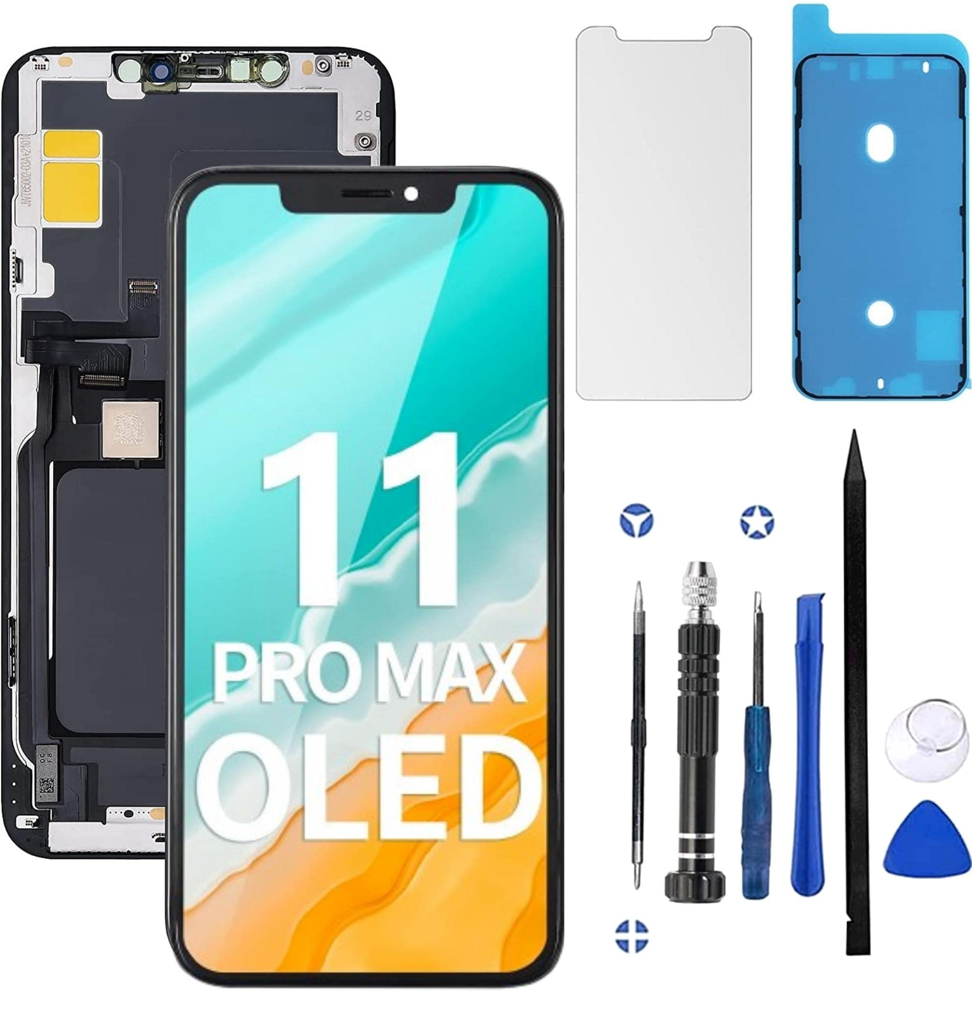 Display Di Sostituzione Per IPhone 11 Pro Max - LCD/OLED Touch Screen, Nero, Compatibile A2218