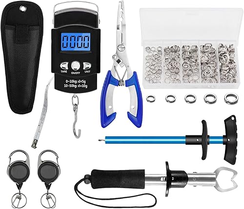 Miniatura 9 de XBLACK Kit de herramientas de pesca, alicates de pesca, pinza de pescado, báscula de pesca, herramientas de agarre de pescado, equipo de pesca