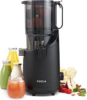 f2500 Self-Feeding Juicer Machine - Premium Whole Fruit Masticating Slow Juicer - 135mm Feeding Chute, 250W - Cold Press Juice & Nut Milk Extraction - Full-Size - Matte Black [Energy Class A++]