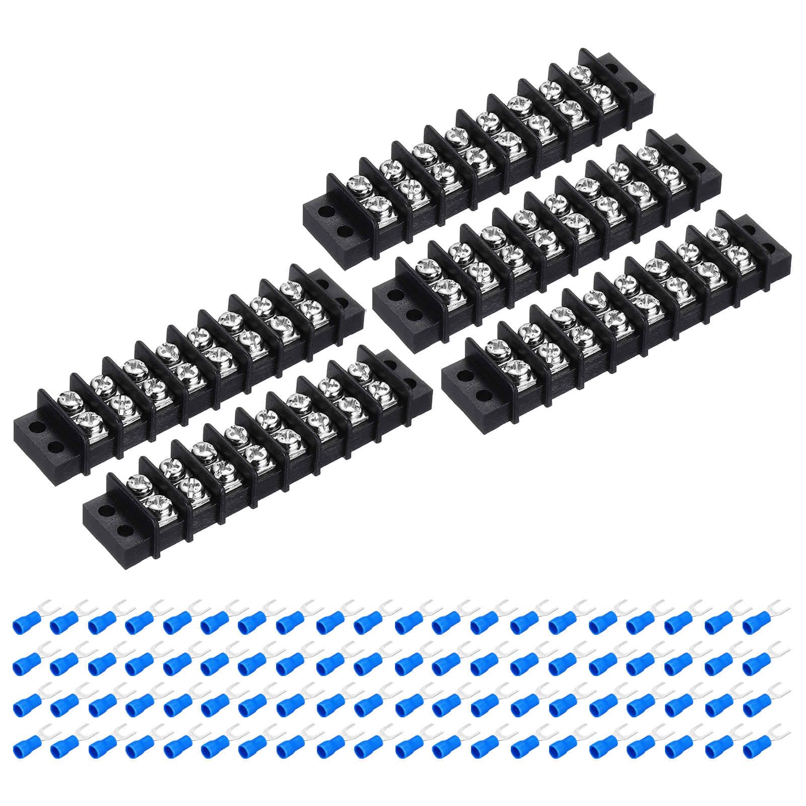 Borniers 2 rangées 8P 300V 20A avec 80 connecteurs gaines - 6