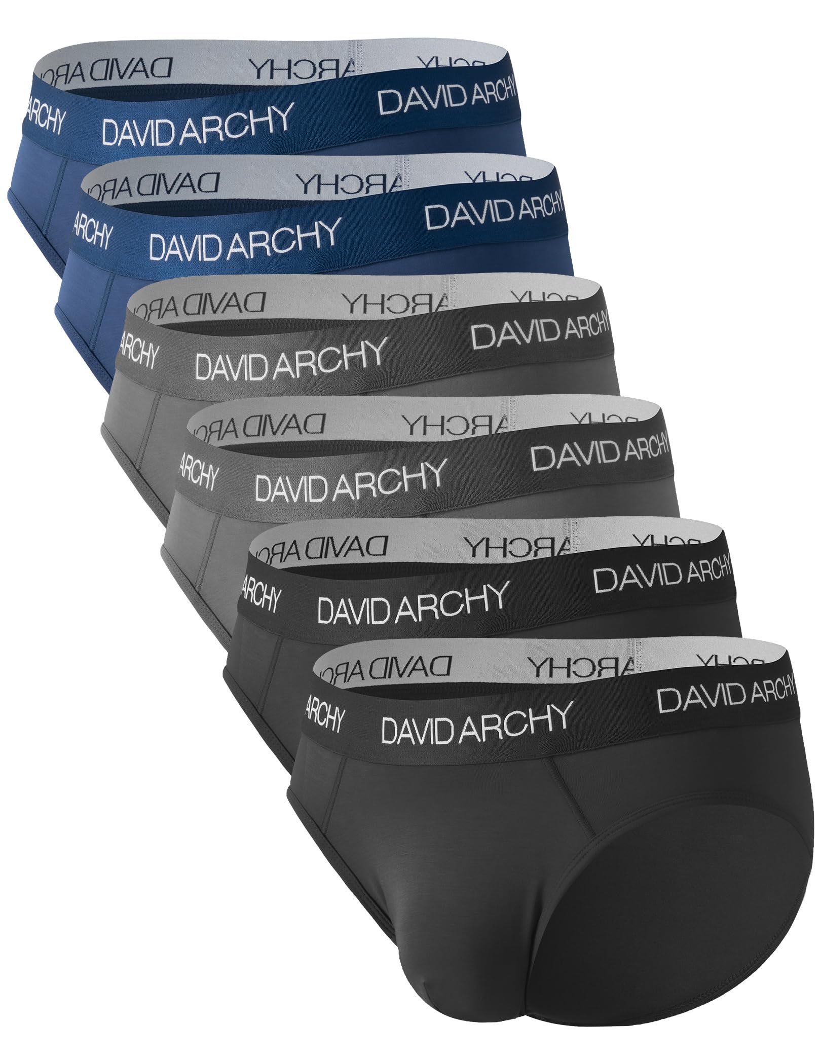 DAVID ARCHYMens Underwear Briefs Bamboo Rayon Soft Breathable No Fly Support Pouch Underwear For Men 6 or 7 Packs