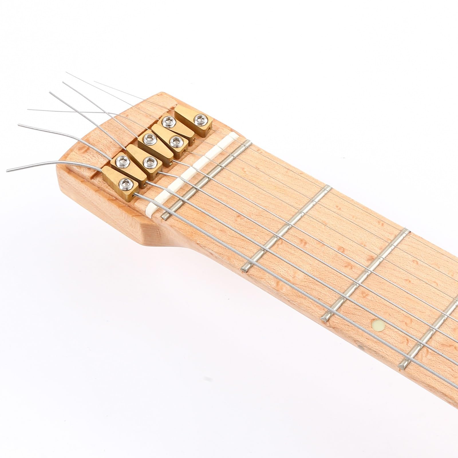 7-strunowa, bezgłowa elektryczna gitara podróżna ze stali nierdzewnej, drewno jesionowe z okleiną z klonu płomienistego Początkujący Bezgłowy Gitara Elektryczna