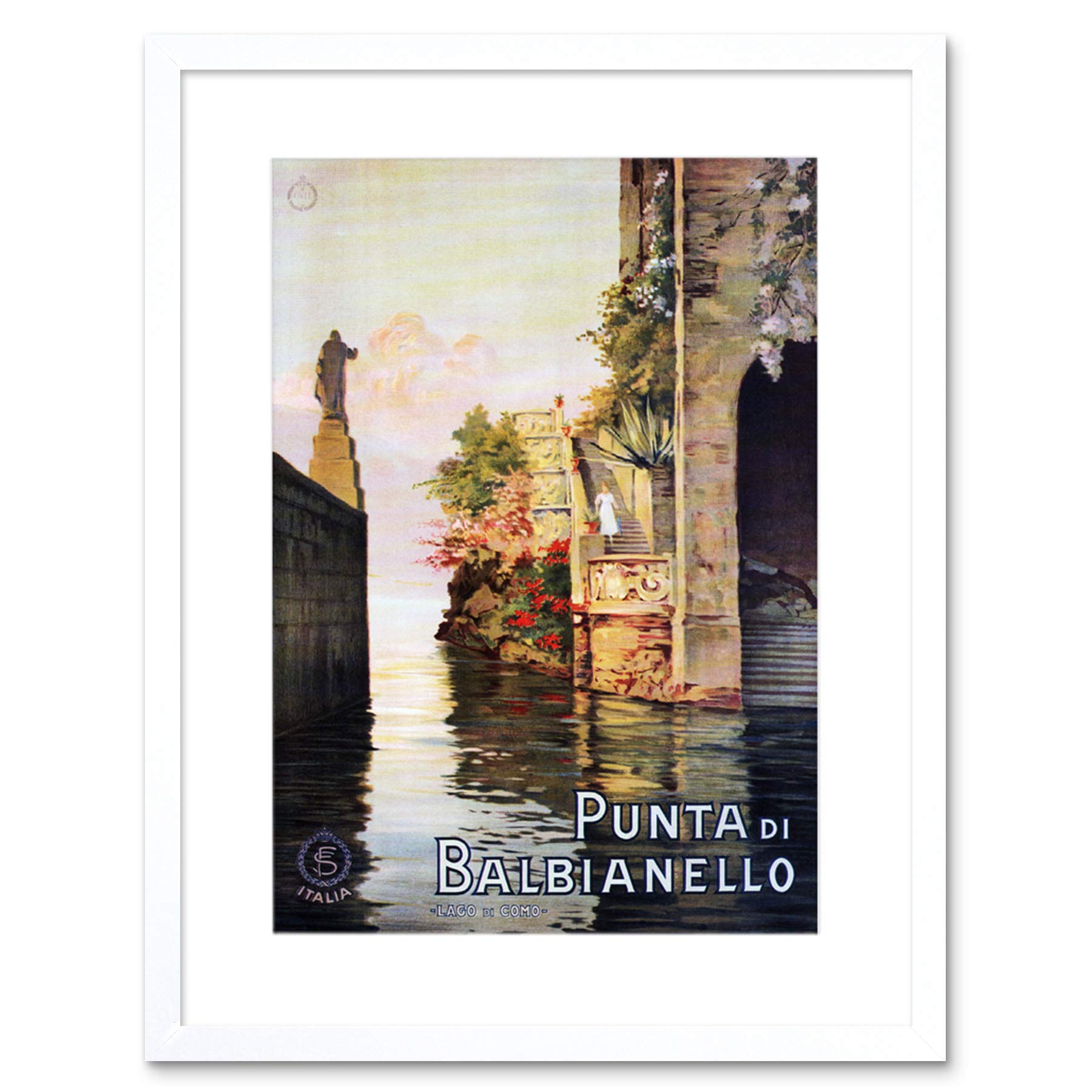 Wee Blue Coo Travel Balbianello Lake Como Italy Vintage Advert Framed Wall Art Print