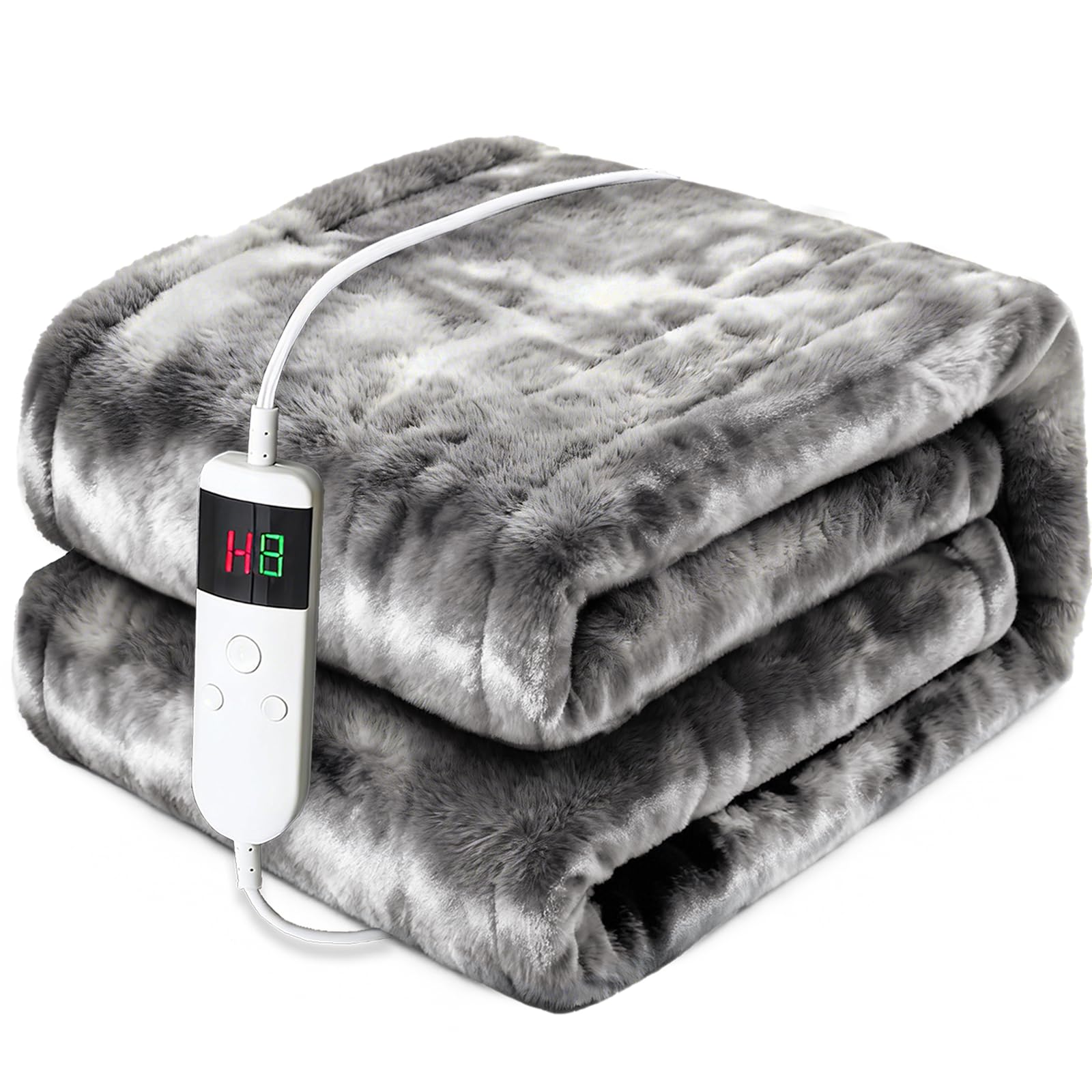 Photo 1 of PFASDFW Heated Electric Blanket Throw 72''x84'' - Fast Tie-Dye Heating Blanket, Washable Heat Blanket 10 Heating Settings, 8h Timer Auto Off & Heated Protection, Soft Flannel & Sherpa Material