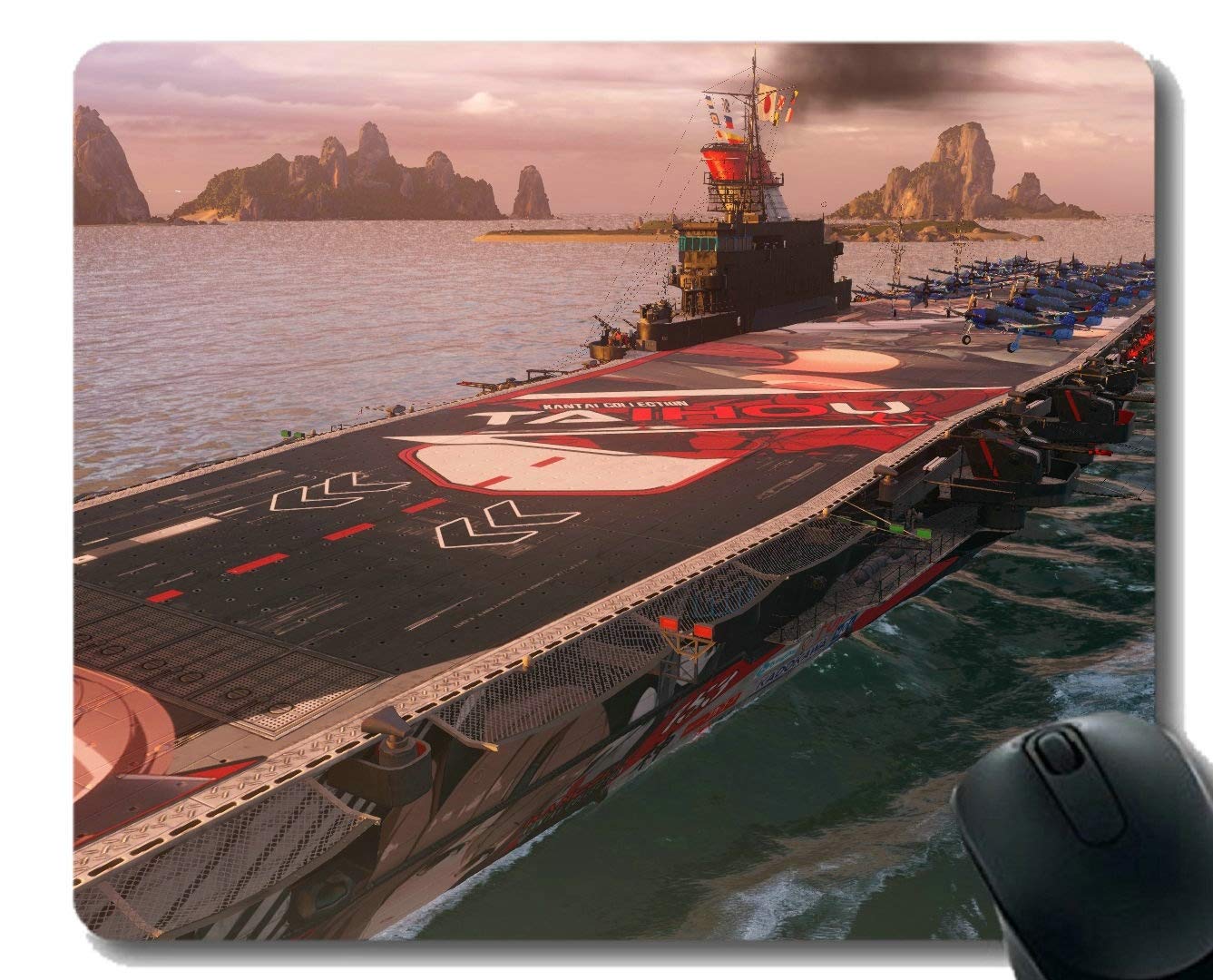 YENDOSTEENMouse Pad with Stitched Edge,Japanese aircraft carrier Taiho Non-Slip Rubber Gaming Mouse Pad