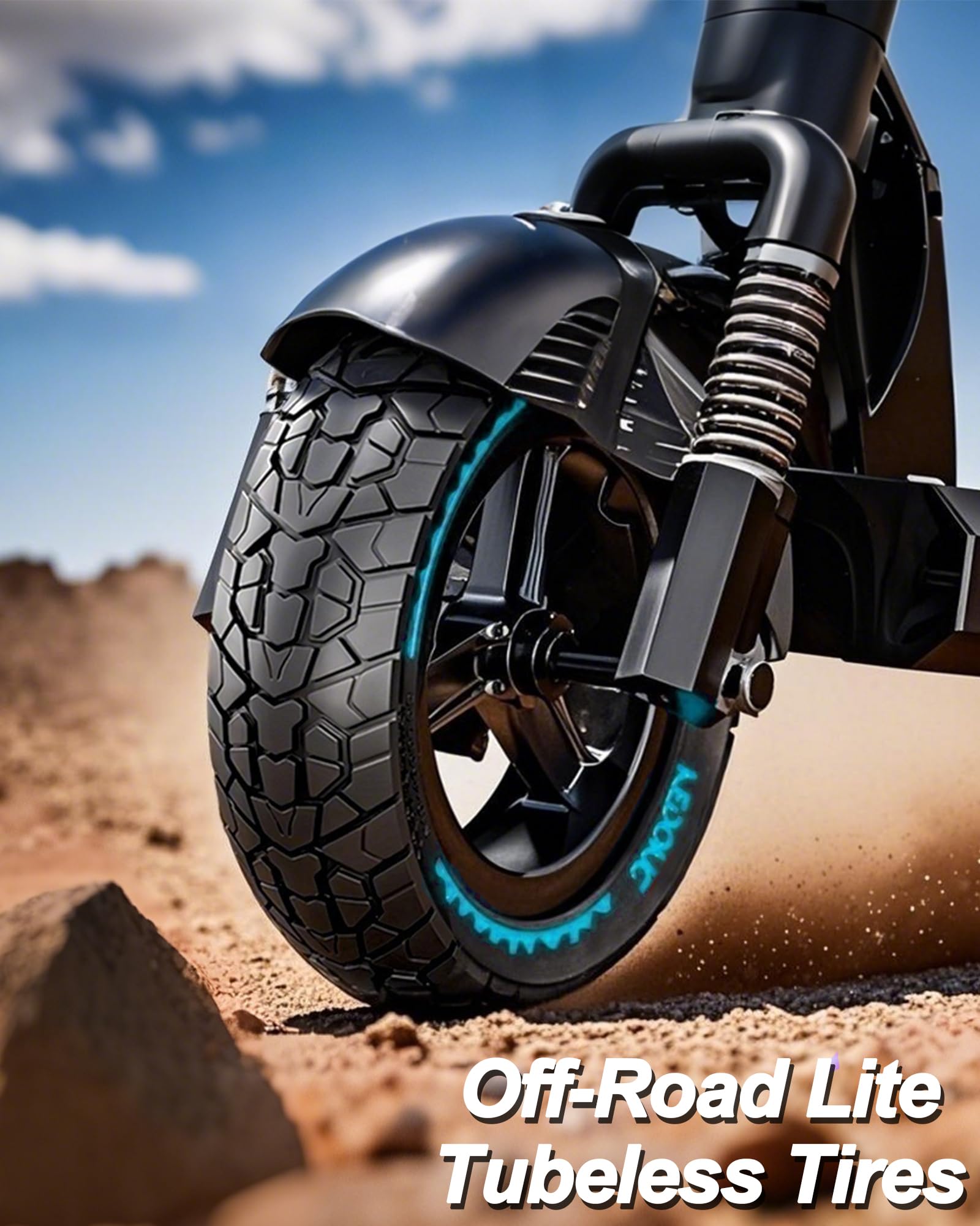 2 Pièces Pneus 10x2,50 pour Trottinette, Améliorez Votre Trottinette avec des Pneu Tout-terrain Sans Air 60/70-6,5, Roues de Rechange 10x2,5-6,5 pour Segway Ninebot Max G2/G30 Series, etc