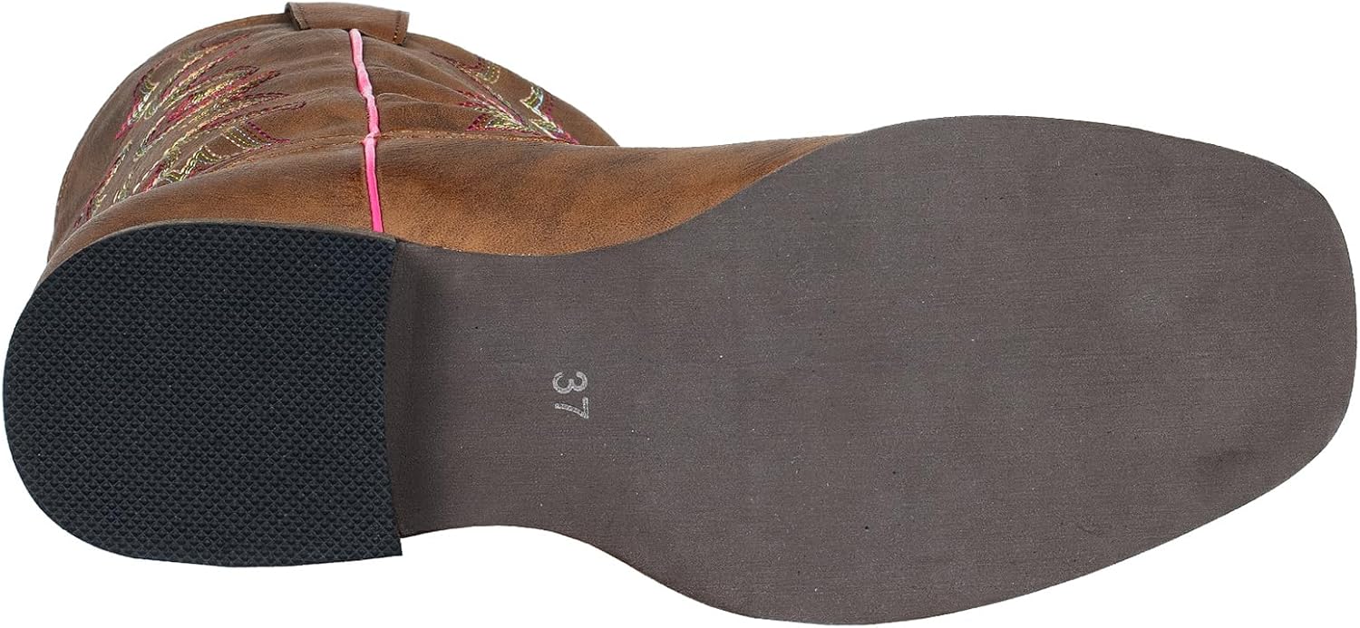 SheSole Cowboy Boots for Women Square Toe Cowgirl Boots Wide Calf Western Boots Brown Size 9 - Image 8