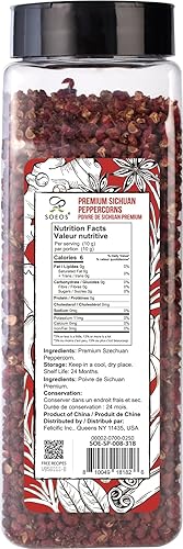 Vista 2 de Soeos Sichuan Peppercorns, 8 onzas (8.01 oz), auténtica pimienta roja Szechuan, efecto adormecedor y hormigueo, menos semillas, sabor fuerte