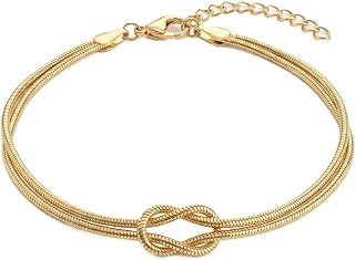 Chunky Gold Bracelets for Women Set 14k Plated Gold Bracelet Stack Trendy Dainty Adjustable Waterproof Bangles Jewelry Gifts