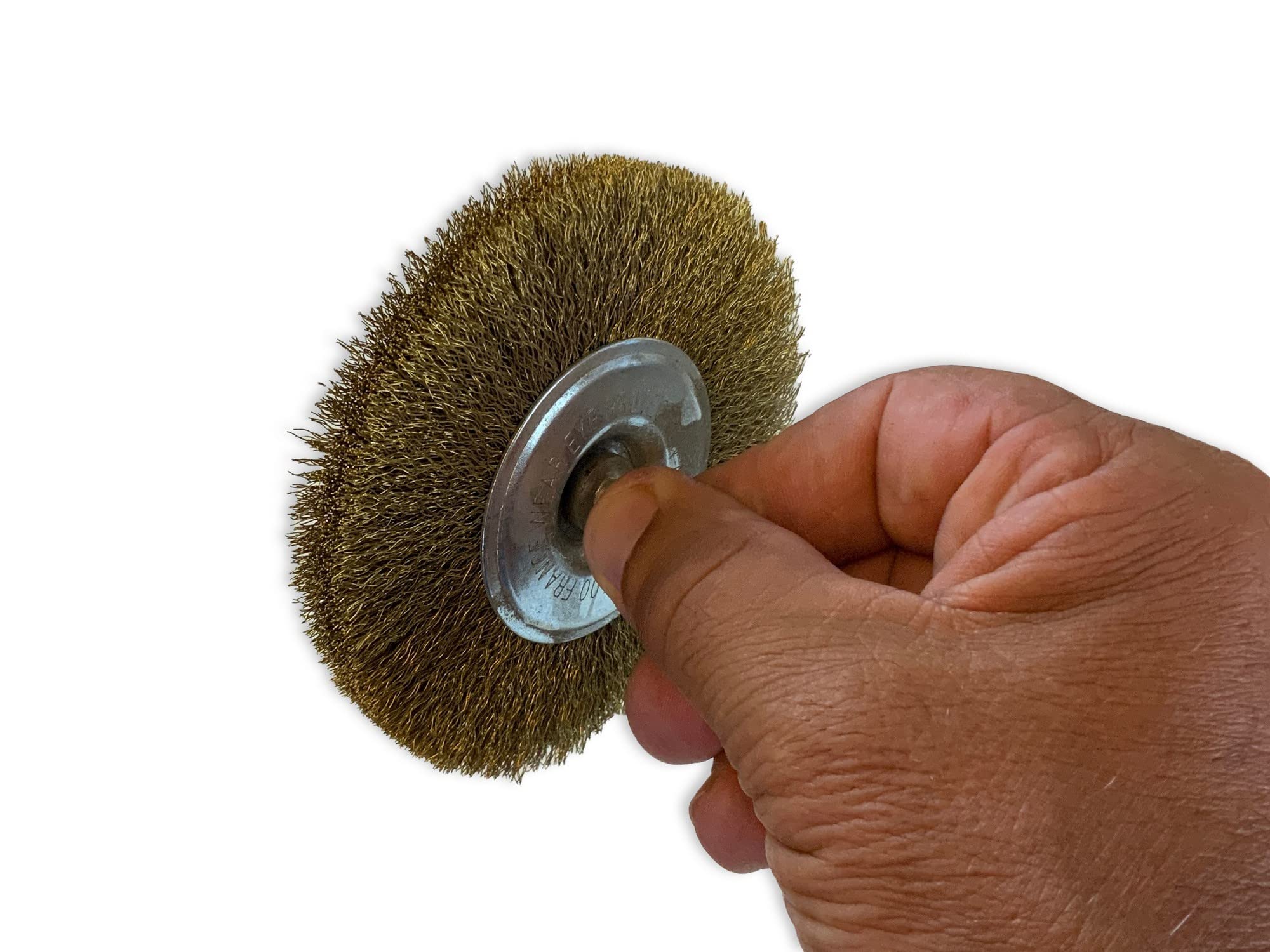 Kibros Brosse rot. circ. laiton souple Ø 100 mm 18 mm 3 rangs tige