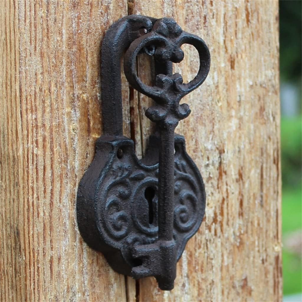 European Cast Iron Crafts Vintage Knocker Garden Home Door Handle Wall Decoration Ancient Key