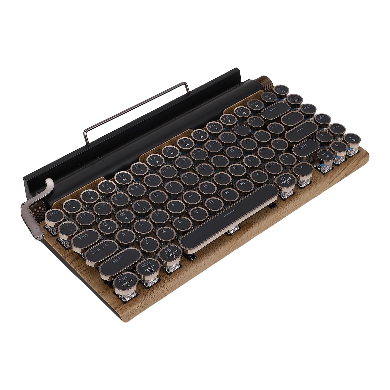 Acouto Tastiera Meccanica Retrò con Retroilluminazione LED, Tastiera da Scrivere Senza Fili per Computer Desktop e Portatili, Compatibile con iOS e Android