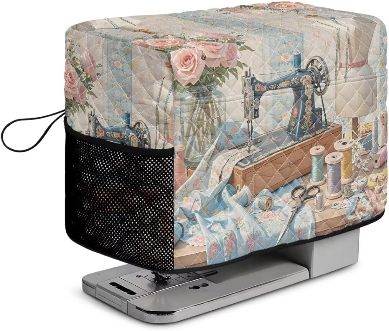 Sewing Machine Cover with Storage Pockets,17.3 x 8.8 x 12.2 Inches