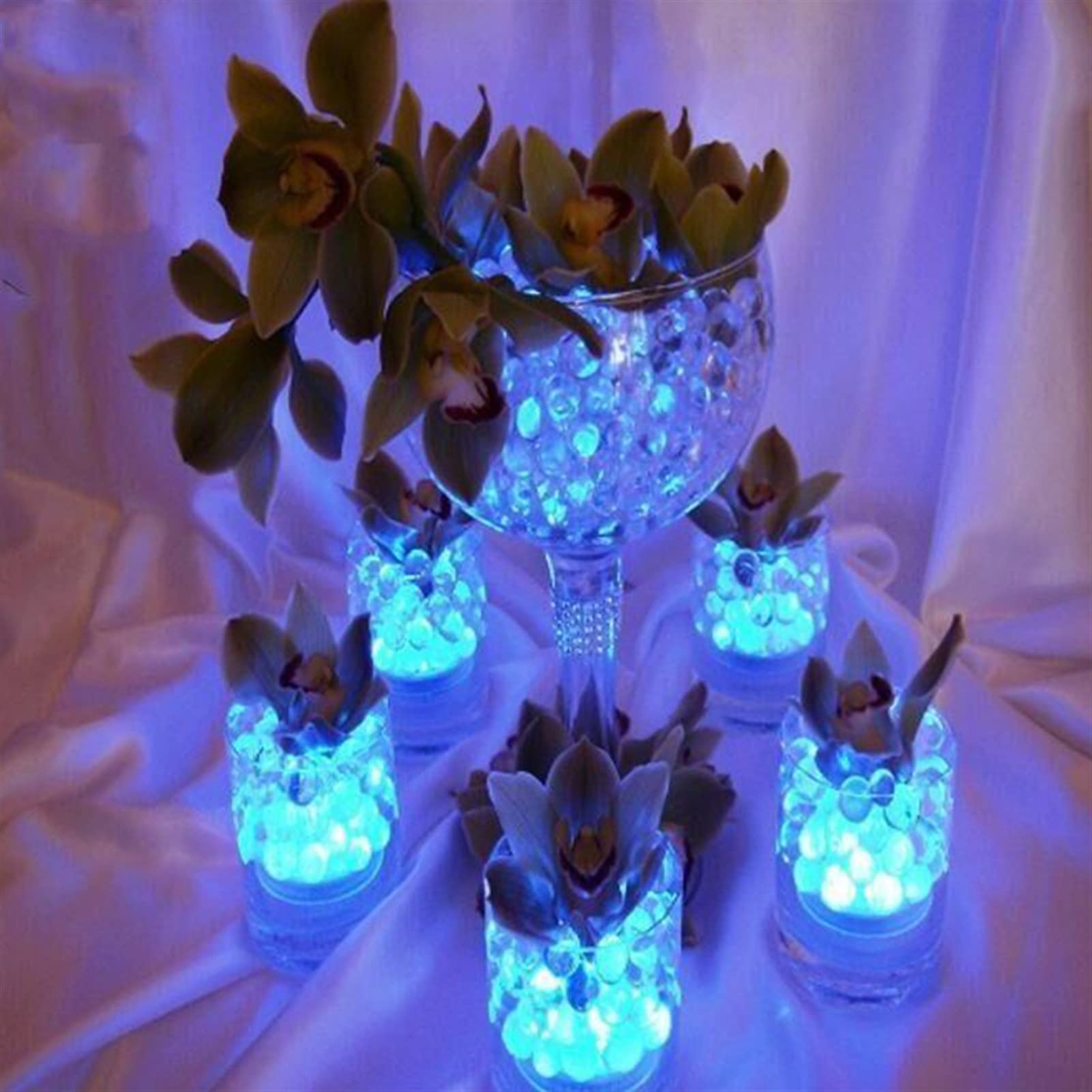 Luces Para Estanques 10pcs sumergible DIRIGIÓ Luces luces impermeables con control remoto for la ducha de jarrón que funciona con la batería de la batería que cambia el cambio de color for Pascua Hall