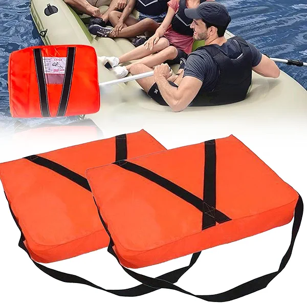 Boat Throwable Flotation Cushion Device, Emergency Throwable Boat Cushions High Buoyancy, 18X14 inch Proof Throwable Flotation Device for Boating Swimming & Rescue Flotation Device (Orange-2 pcs)