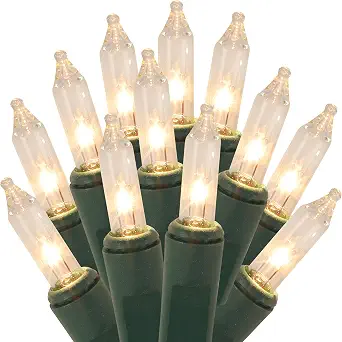 2 Pack Clear Christmas String Lights, 100 Count Each, Incandescent Mini Christmas Lights, Connectable Xmas Tree Light for Indoor Outdoor Garland Birthday Holiday Wedding Festival Party