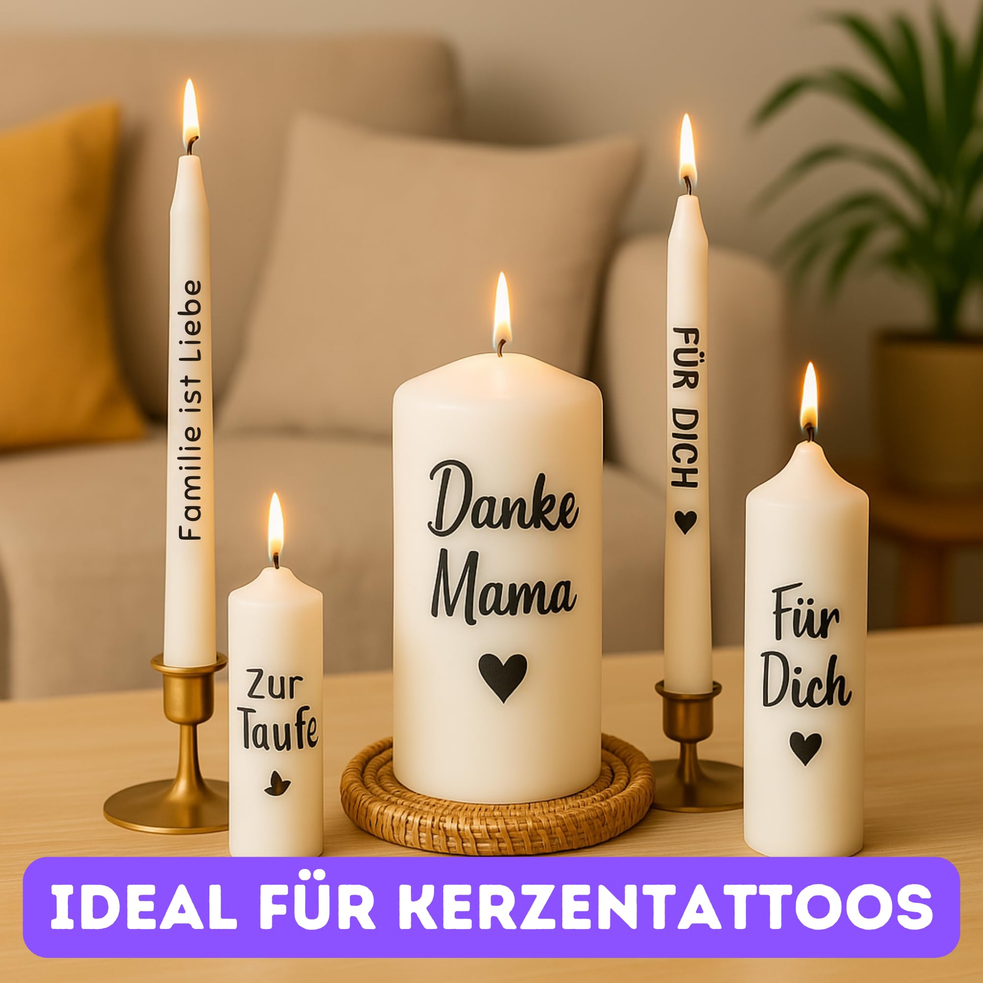 Premium Wasserschiebefolie Transparent – 10 Blatt A4 – Für Tintenstrahldrucker – Perfekt für Kerzentattoos & DIY – Inkjet Folie für Kerzen, Glas, Holz & mehr
