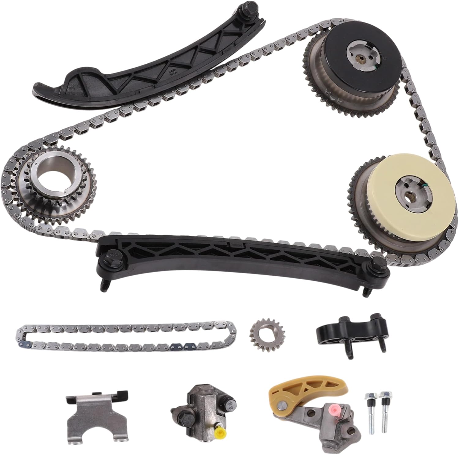 Engine Timing Chain Kit for Chevrolet Equinox Traverse Camaro Malibu for Buick Regal for Cadillac for GMC Terrain for Cadillac ATS CT6 CTS No.12627107/12627109/12627108 1 Set