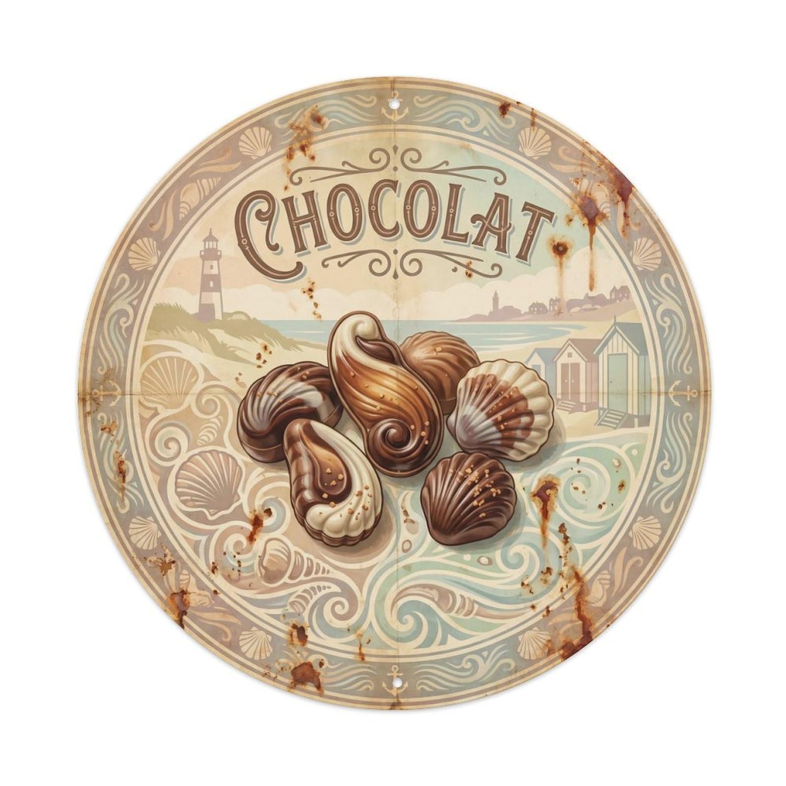 European Chocolate Confectionery Market 1950s Diner Metal Tin Sign