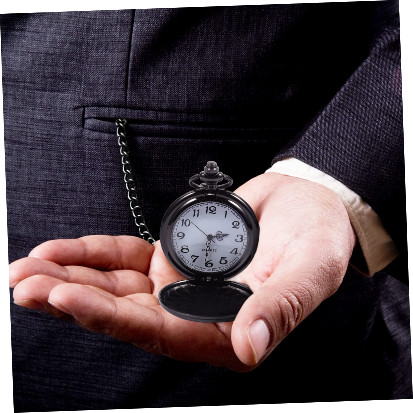 PACKOVE 3piezas Reloj De Bolsillo Vintage con Números Árabes Reloj De Cuarzo para De Cumpleaños y Aniversario para Esposo Diseño Elegante y Clásico para Ocasiones Especiales