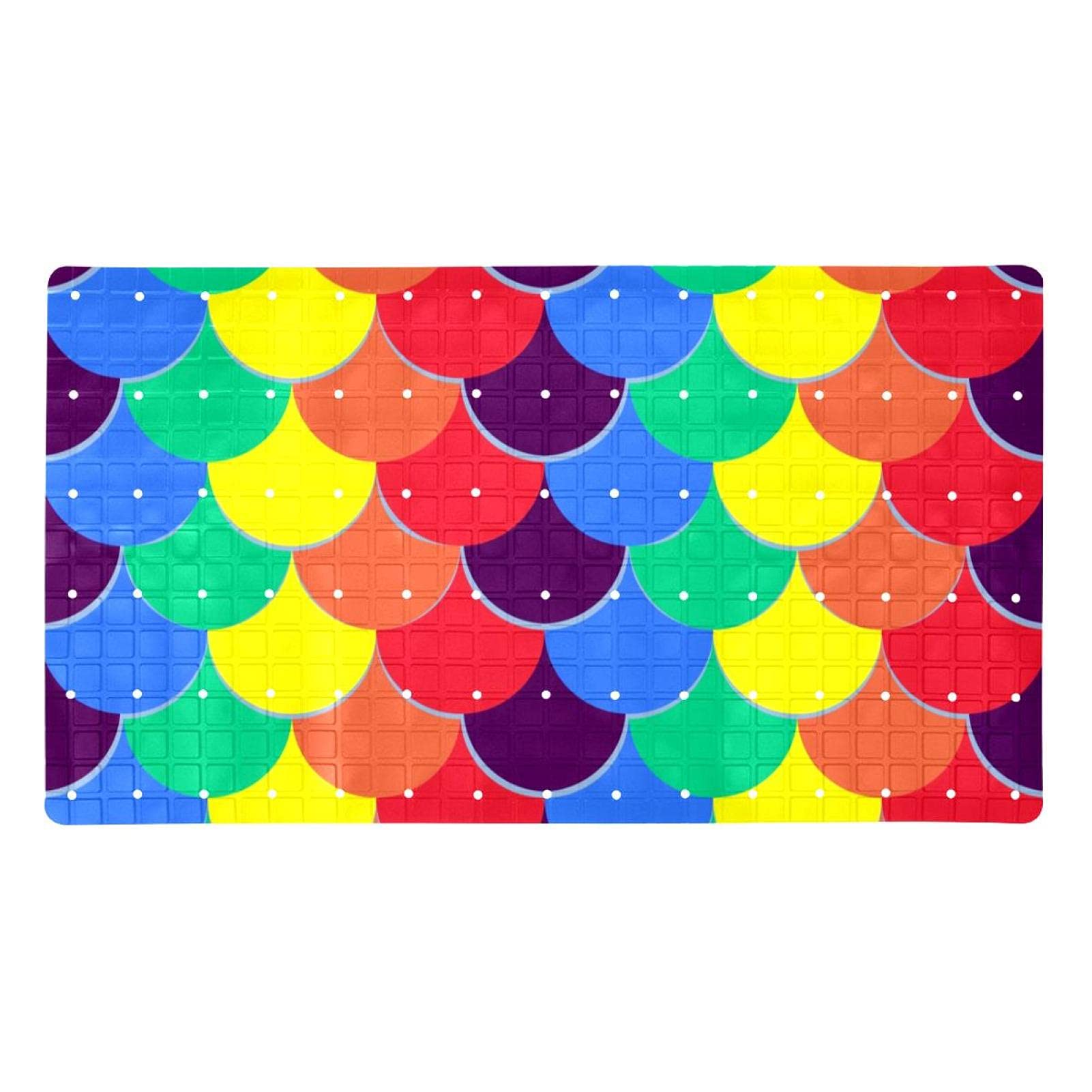 Tapis de bain antidérapant baignoire rectangulaire nautique avec ventouses