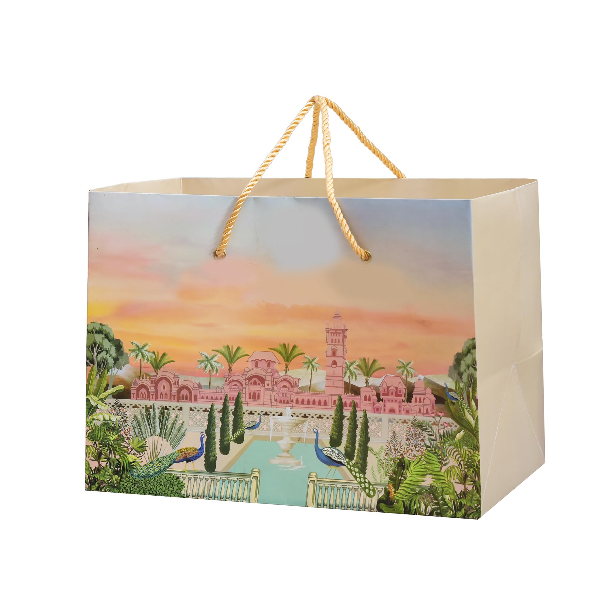 PPJ ® - WEDDING PALACE TREE PEACOCK (10 Pcs.) (WEDDING HAMPER / SWEET BOX 1KG) PAPER CARRY BAG, 13 Inch X 8 Inch X 9.5 Inch for DIWALI/WEDDING/FUNCTION/BIRTHDAY/RETURN GIFTS/CHRISTMAS/GIFT BAGS/GIFT COVERS (Pack of 10) (B0D79758R8) Amazon Price History, Amazon Price Tracker