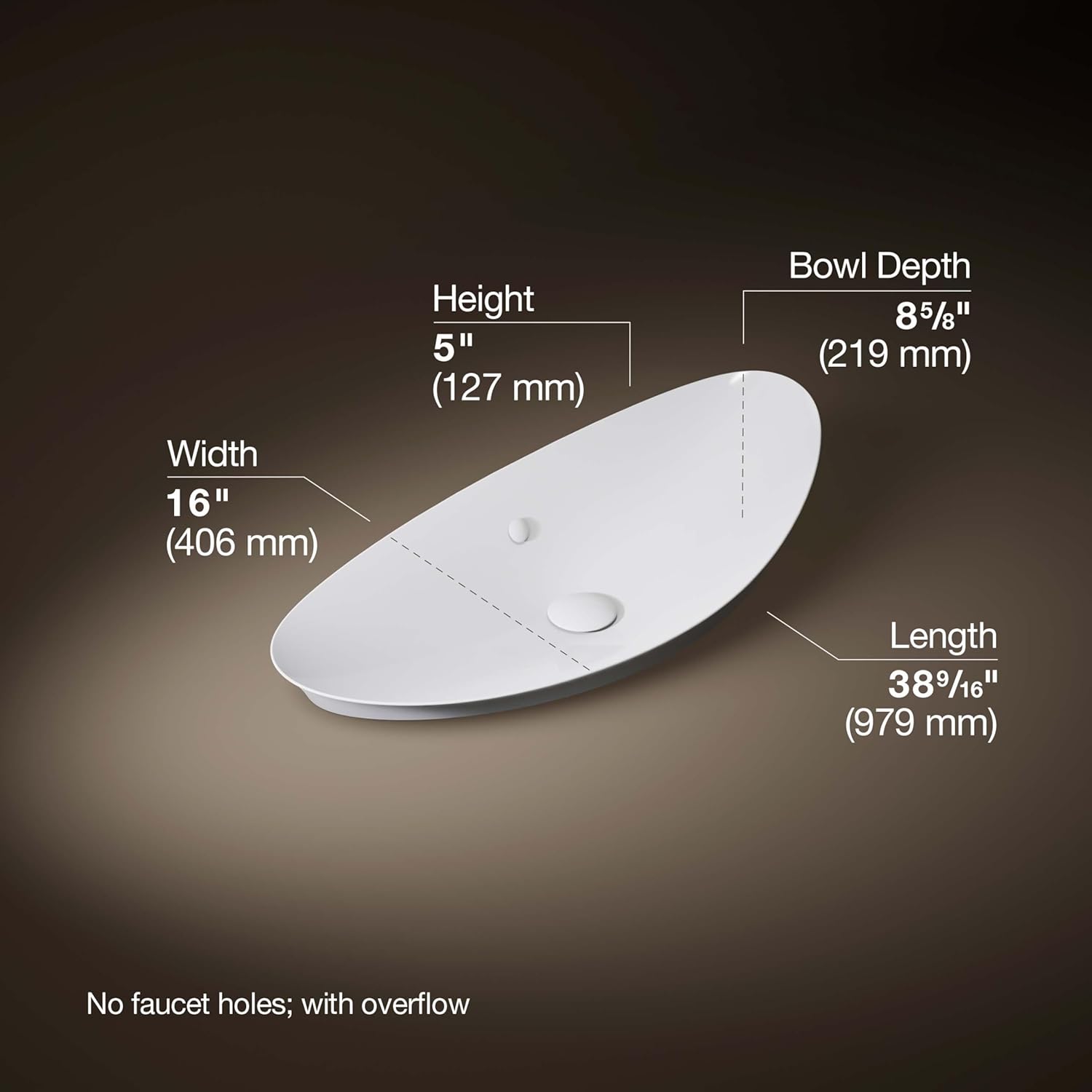 KOHLER K-20705-0 Trough Vessel Bathroom Sink