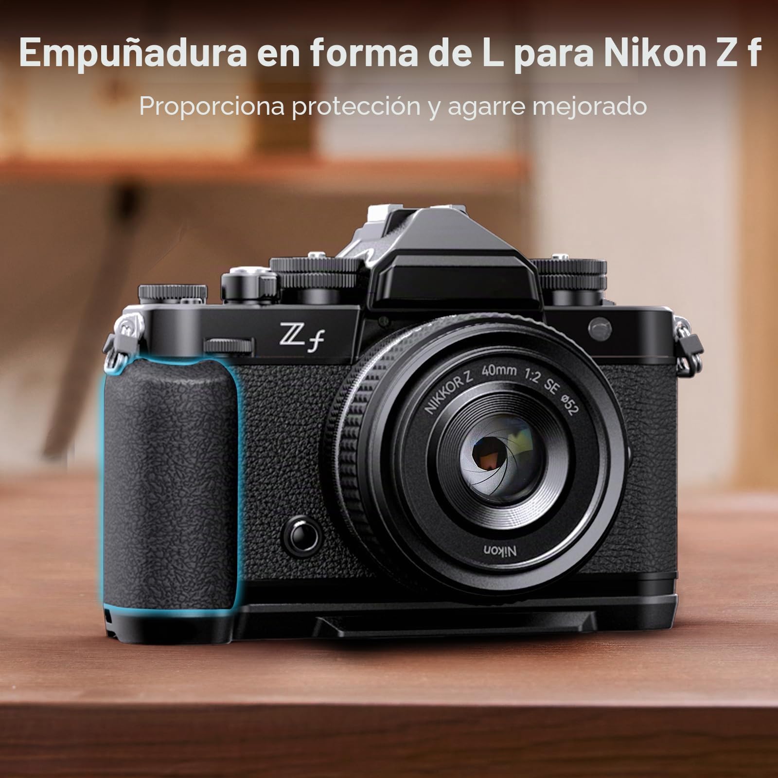 SMALLRIG Z f Empuñadura en Forma de L para Nikon con Empuñadura Ergonómica de Silicona, Placa de Liberación Rápida Incorporada para Arca para Cambiar Rápidamente Trípodes/Disparo Manual - 4262