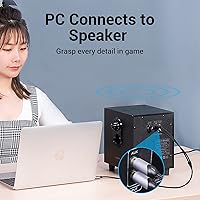 Vista 4 de VENTION Cable de audio USB C a 2 RCA, cable tipo C a RCA, conector 2RCA, línea de audio USB-C, adaptador de cable RCA a altavoz para estéreo