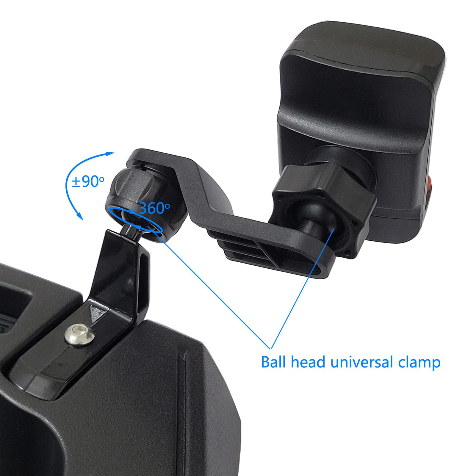 Young Wolf Support de téléphone multi-support pour tableau de bord avec bras d'extension en métal compatible avec Jeep Wrangler 2011-2017 JK JKU