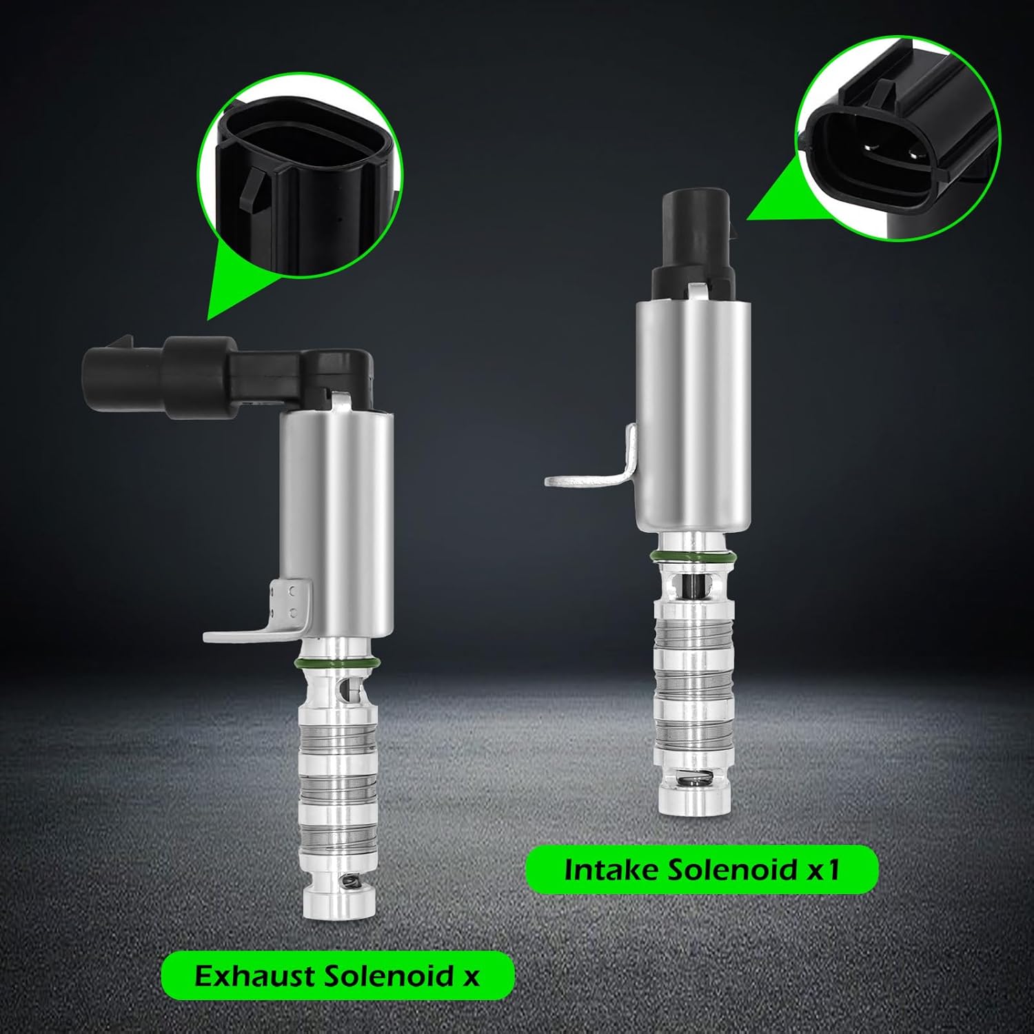 2-PCS Intake & Exhaust Engine Variable Valve Timing VVT Solenoid Compatible with Hyundai Elantra,Tucson Kia Optima,Kona, Sonata,Forte5, Soul 1.8L 2.0L OEM24355-2E100