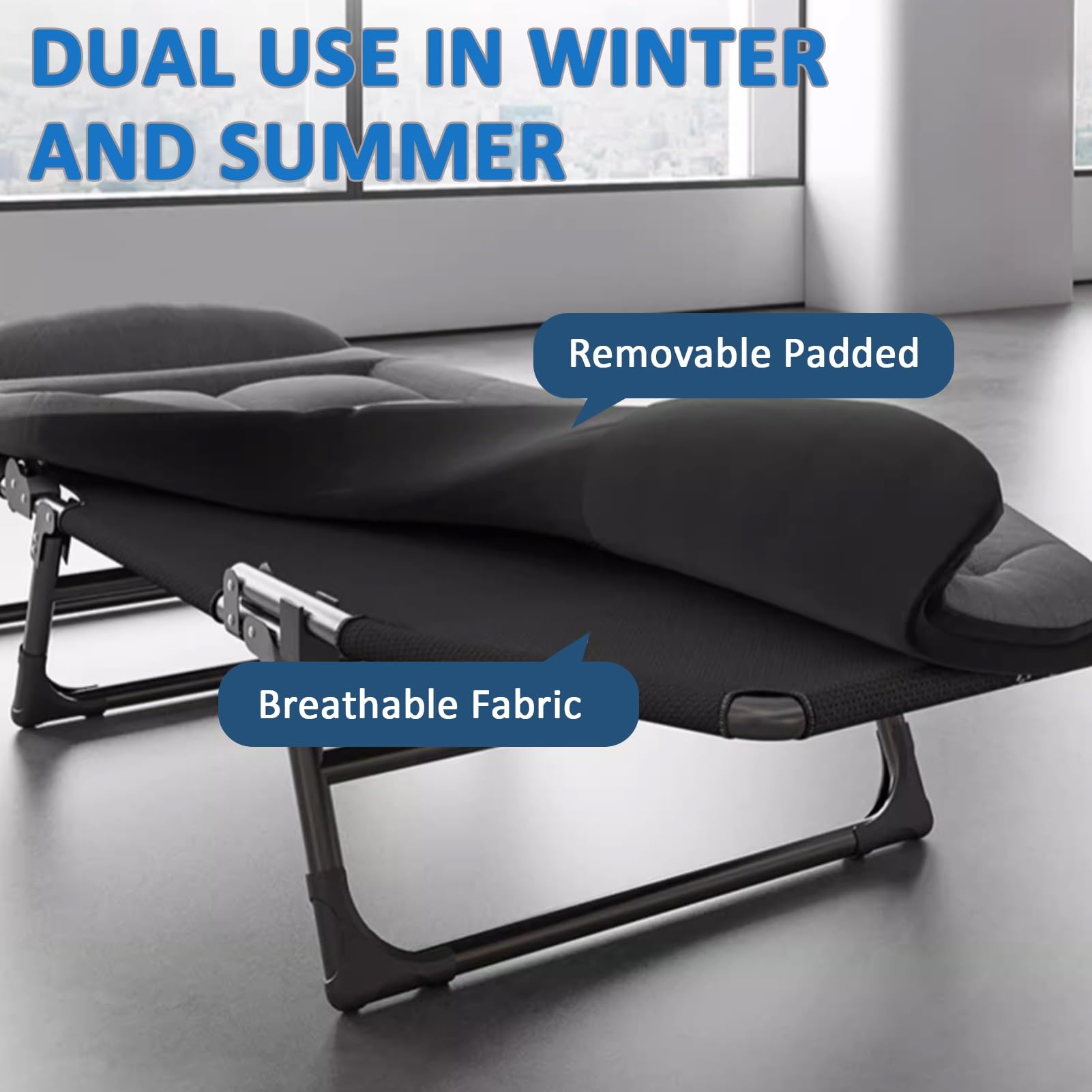 Klappbare Sonnenliege, Klappbare Gartenstühle mit Verstellbarer Rückenlehne Liegestuhl Loungesessel Feldbett für Camping Garten Terrasse Pool Indoor Outdoor(200x70cm)