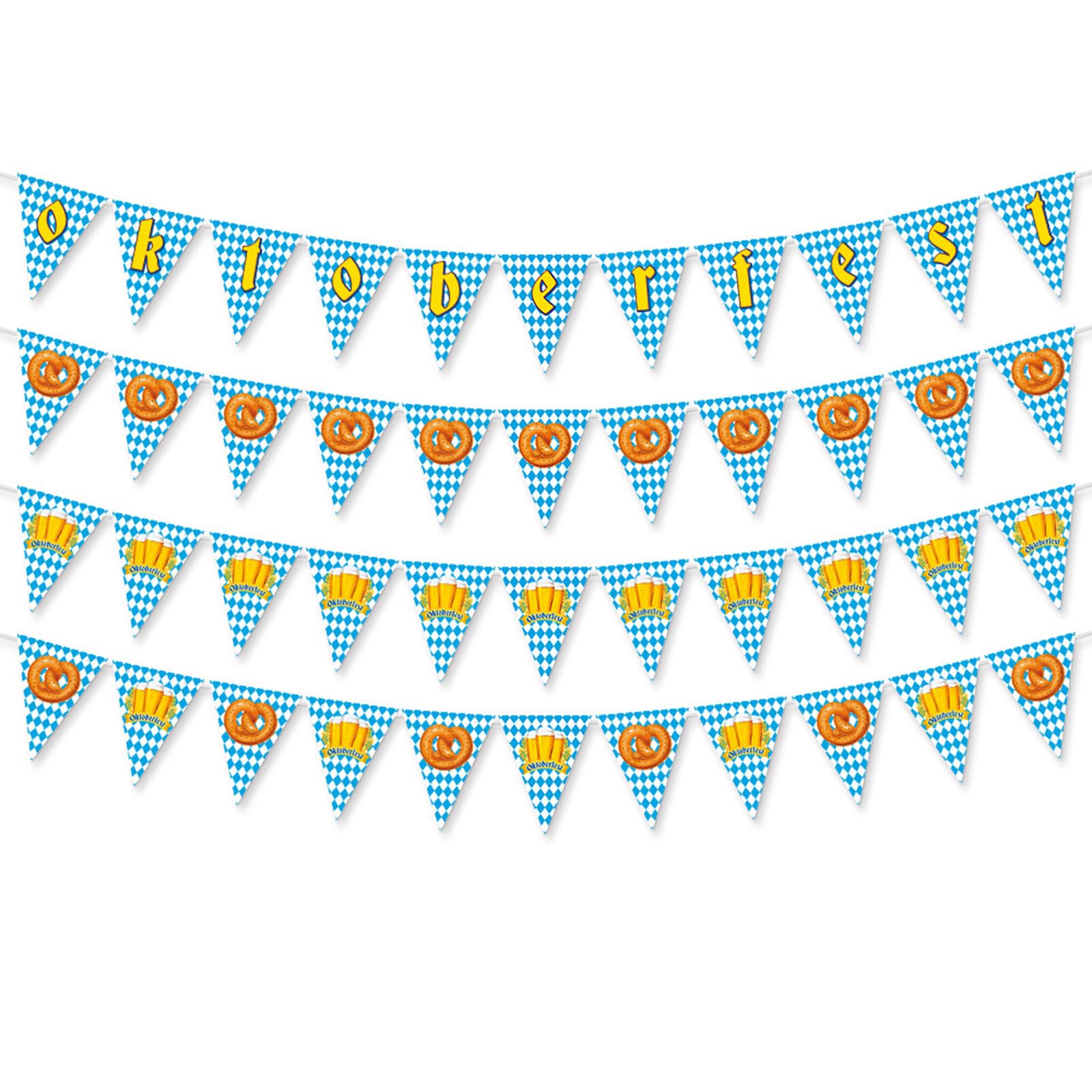 Jazuaiao Holiday Party Triangle Bunting Paper Pennants Ceiling Decoration for German Celebration Standard Flags Set