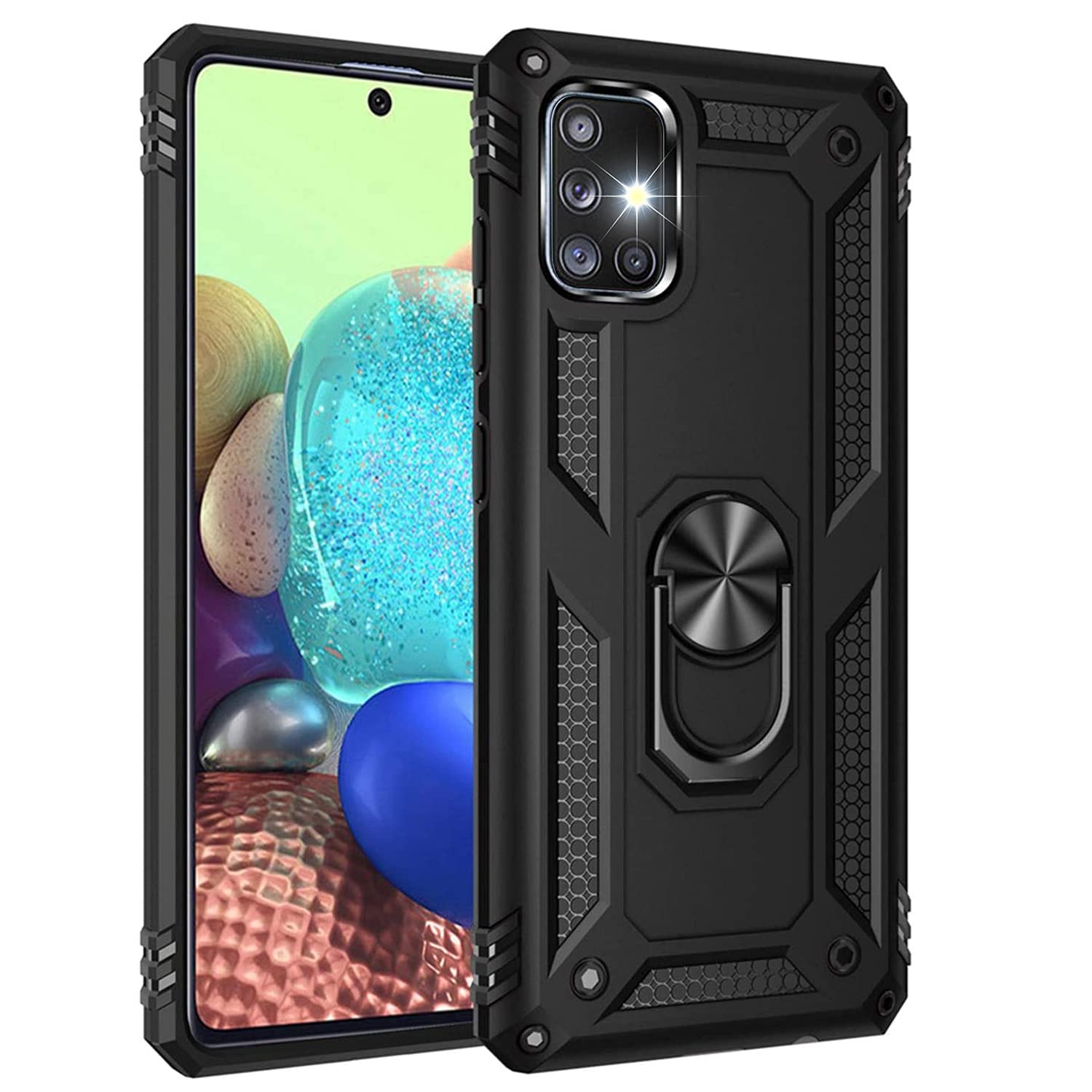 Korecase A51 5G Case, Extreme Protection Armor Dual Layer Protective Cover with 360 Degree Swivel Ring Kickstand for Samsung Galaxy A51 5G(Model: