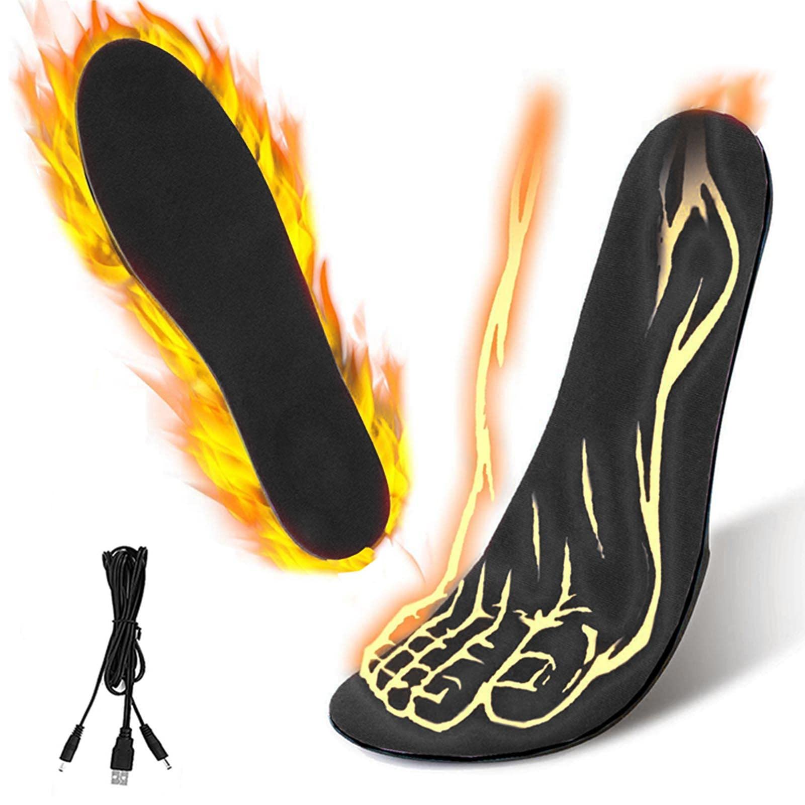 Semelles chauffantes USB - Semelles chauffantes électriques - Semelles Thermiques - Chaussettes chauffantes pour Chaussures de Ski d'hiver, Marche