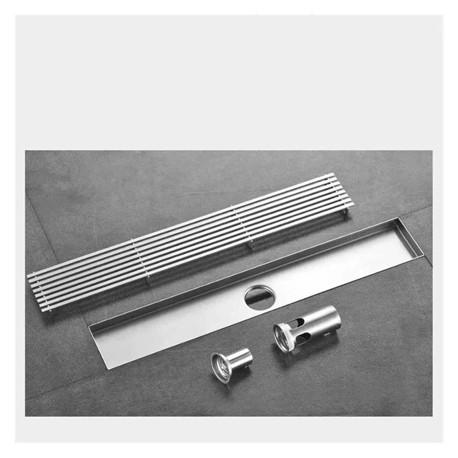 Desagüe Lineal para Ducha Drenaje de Ducha Lineal 304 Desagüe Piso Rectangular Acero Inoxidable Largo Trampa Drenaje Cepillado 20-50 cm(6.8-40CM)