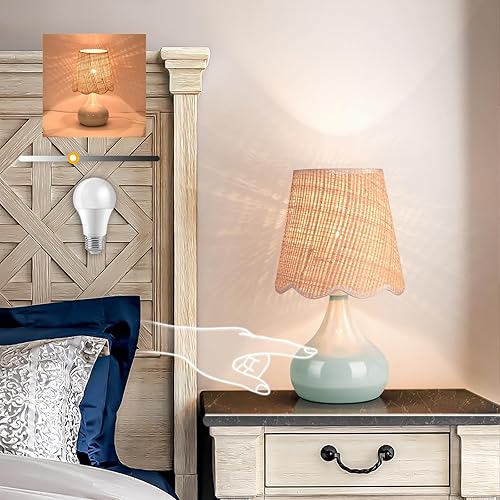 Miniatura 11 de Lámpara de mesita de noche pequeña dorada para dormitorio, mini lámparas de mesa de latón dorado para mesita de noche, lámparas de mesa con pantalla