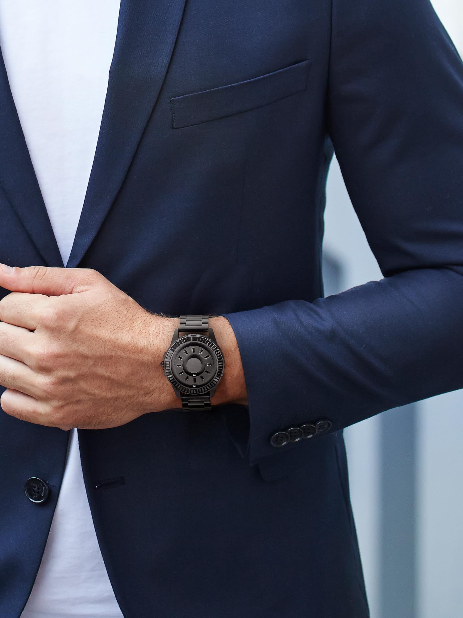 EUTOUR Ologio di Diamanti Magnetico Lusso Fashion Nessun Vetro Cuscinetto a Sfera Quarzo Orologi da Polso da Uomo Donna con Cinturino in Acciaio Inossidabile 42mm