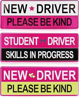 3PCS Funny Student Driver Magnet for Car,Removable New Driver Magnet for Car with Reflective Design,Reusable Student Drivers Sticker Magnets for Cars Use on Metal Surfaces